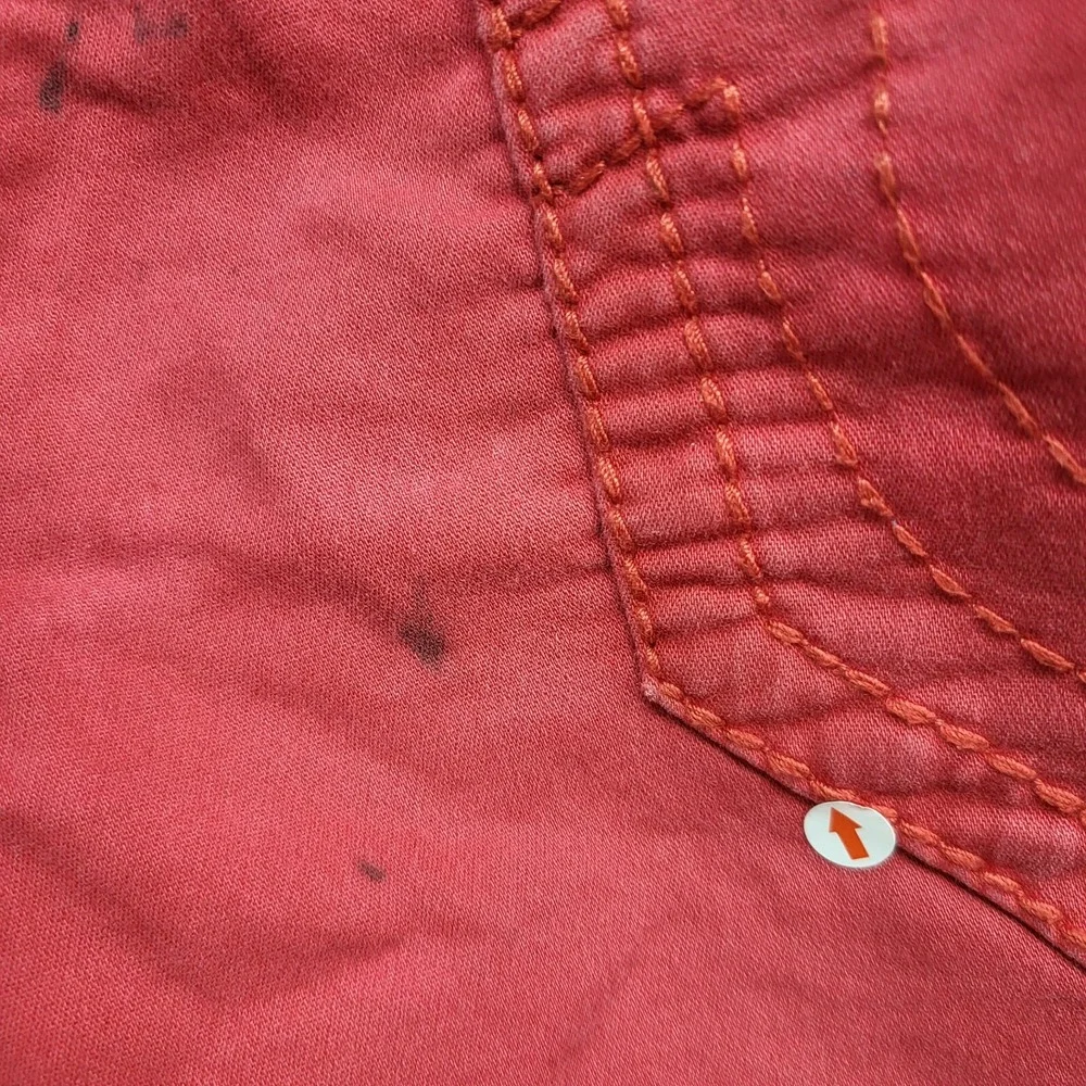 True Religion Men Denim Shorts 29 Red Geno Relaxed Slim 13